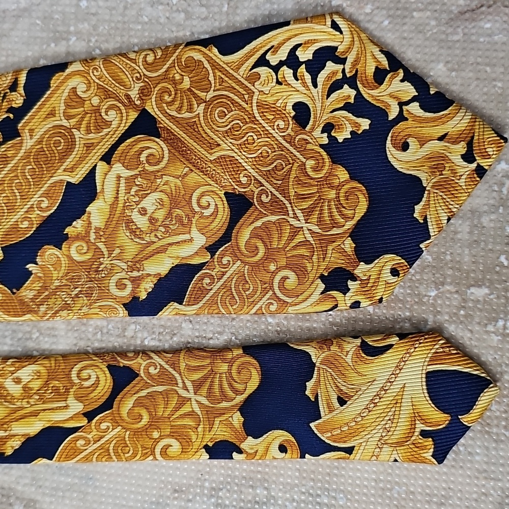GianniVersace Gold and Blue Men's Tie